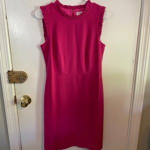J.Crew Ruffle Detail Sheath Dress NWT - Magenta